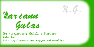 mariann gulas business card